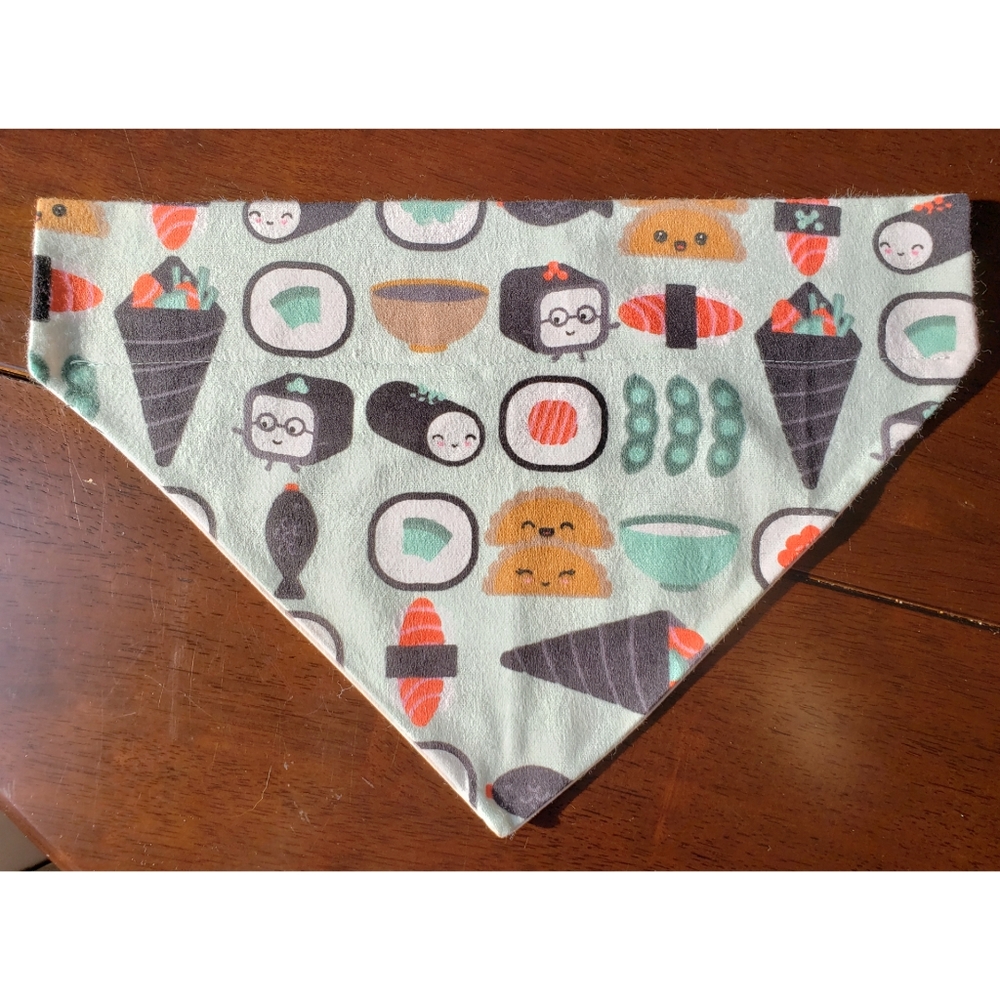 Homemade Dog Collar Sushi Bandana